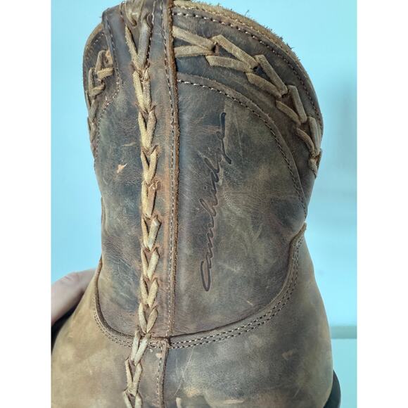 Lane Womens Plain Jane Ankle Western Boots Brown Leather Size 6 - Picture 7 of 8